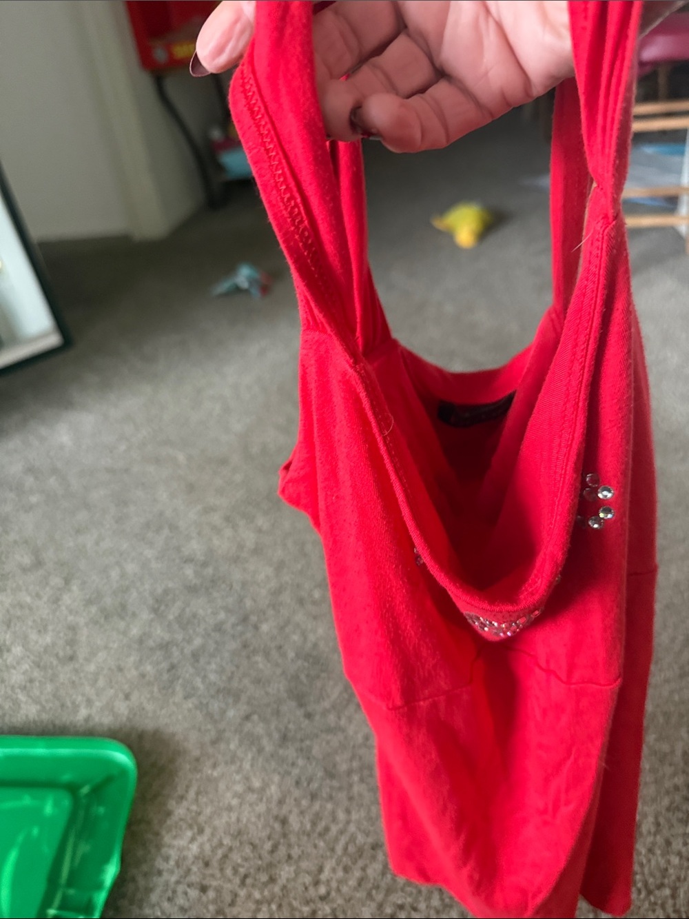 bebe Red Rhinestone Logo Tank - Picture 3 of 3